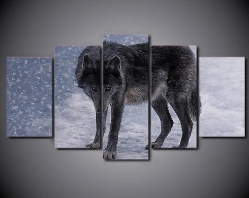 Tableau Loup Imprimé Noir